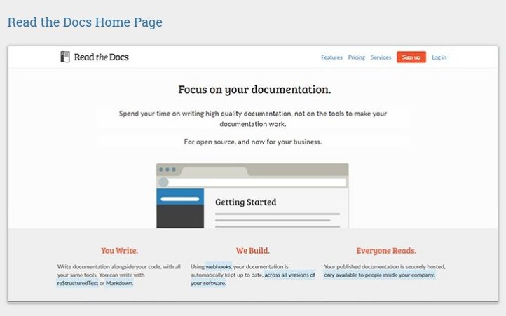 Readthedocs.org Home Page Picture